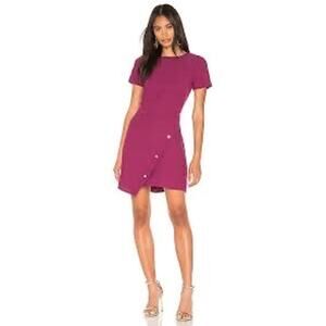 REBECCA MINKOFF Dark Raspberry Front Diagonal Buttons Barbara Dress size 0